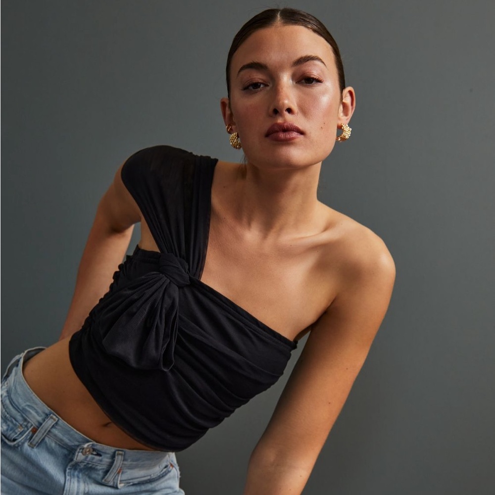 ✨ Anthropologie Maeve Tulle Bow Top Sz XL